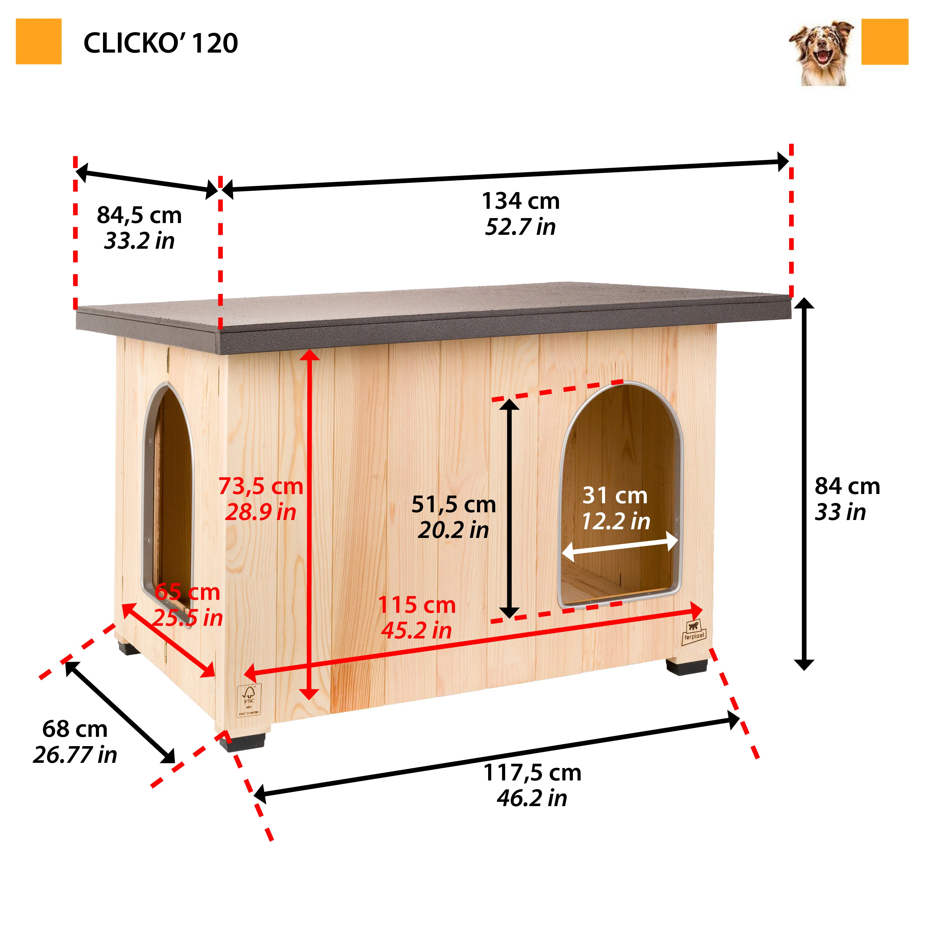 CLICKO wooden dog kennel - Image 18